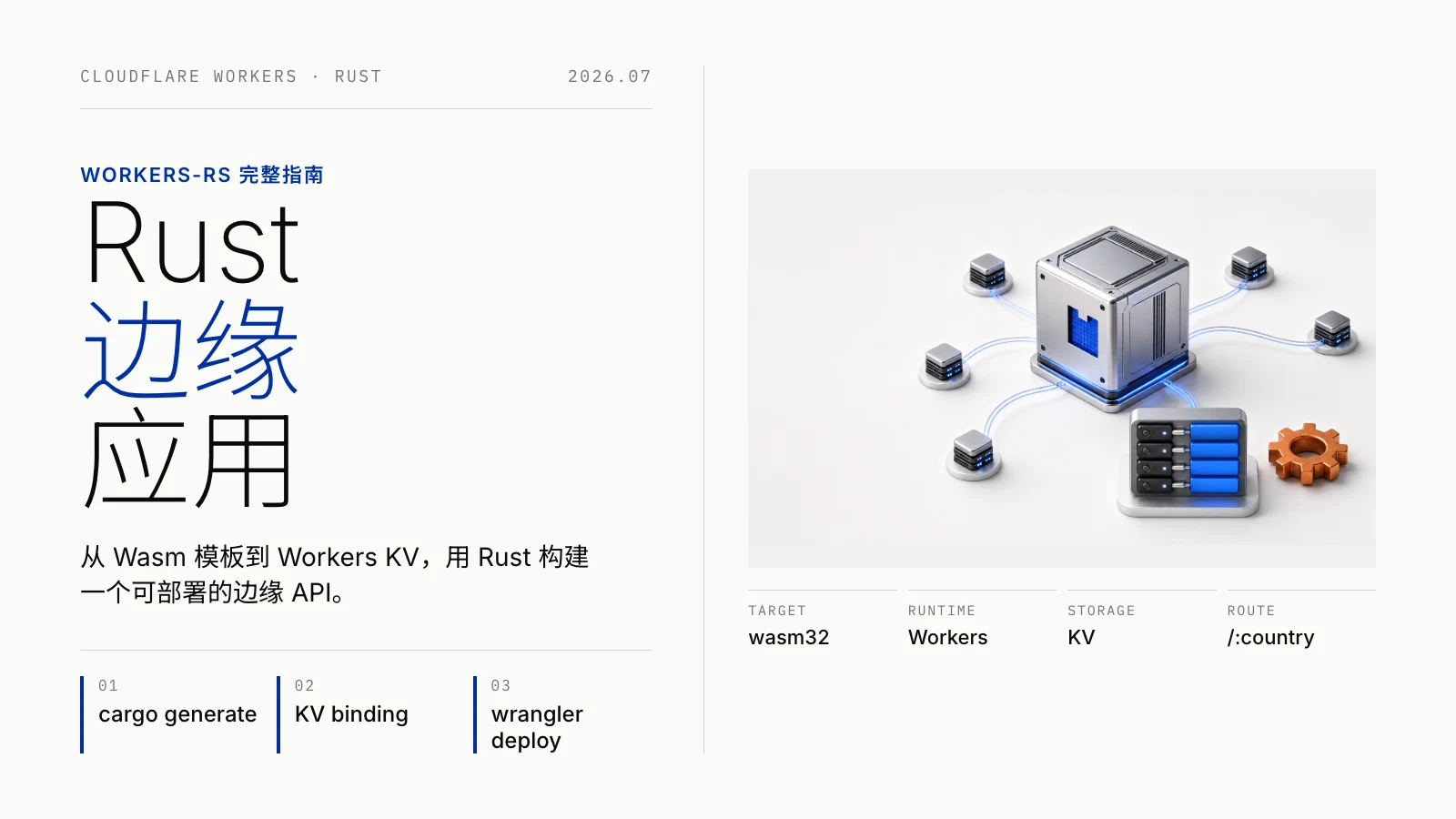 用 Rust 写 Cloudflare Workers：workers-rs + KV 实战指南